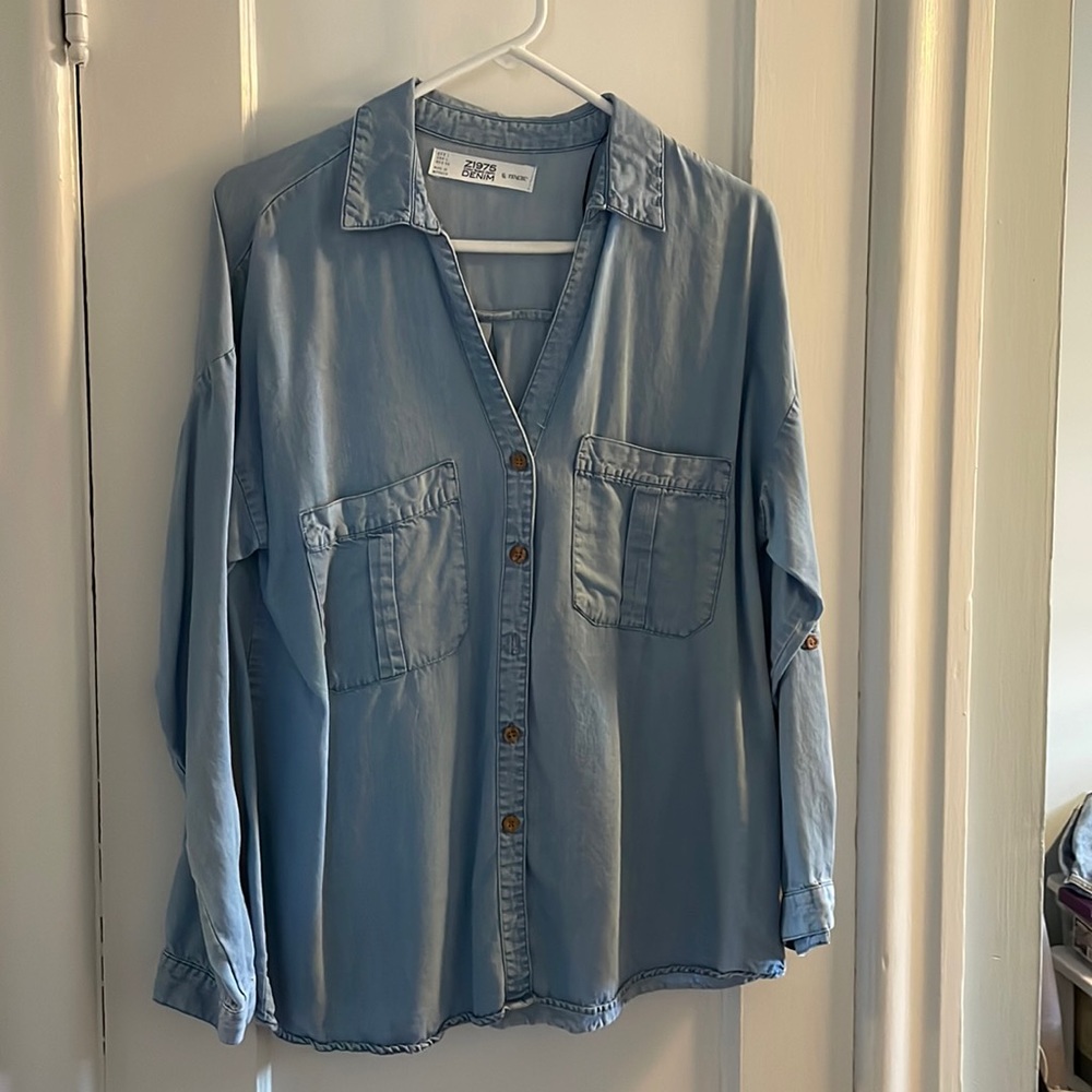 Zara denim top